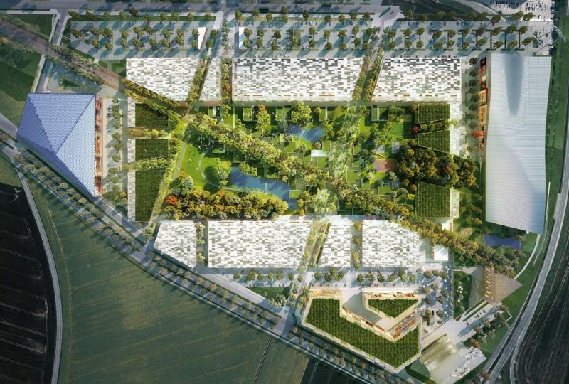 Lauréat du concours pour la construction d'un ensemble commercial - Zac Valvert (91) avec le projet 'Central Park', AAVP architectes