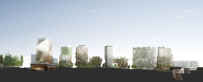 Lauréat du concours 'Imaginons la métropole du Grand-Paris' avec le projet 'Balcon sur Paris' - Collaboration avec l'agence James Corner Field Cooperation et Kengo Kuma, X-tu, Oxo, Stefano Boeri, Koz architectes et Michael Green